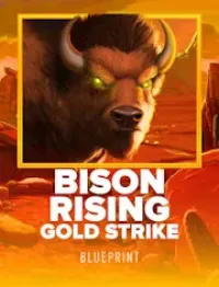 bison rising gold strike game logo